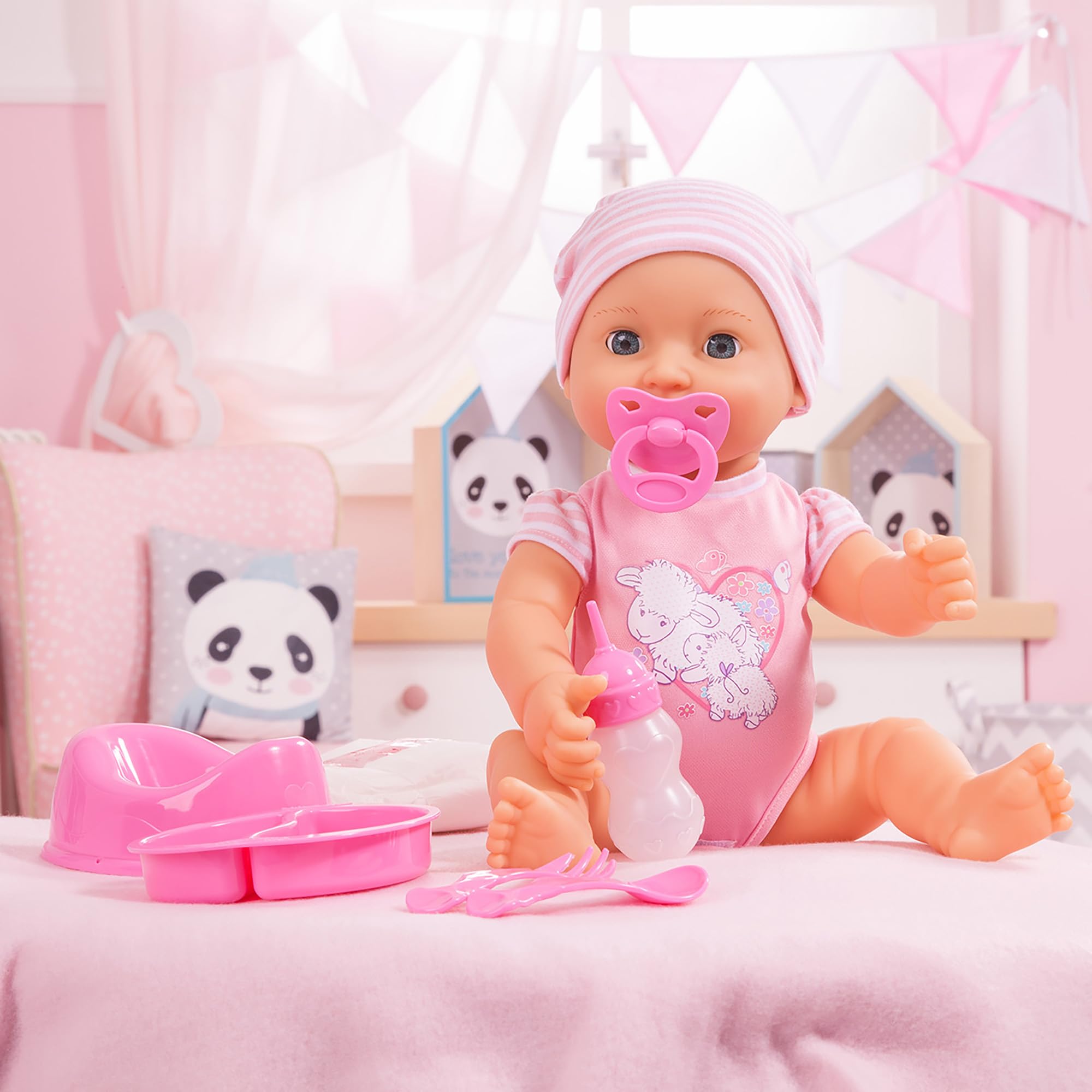 Foto 6 | Muñeca Bayer Design Piccolina Para Recién Nacido, 16 Ovejas Rosadas - Venta Internacional.