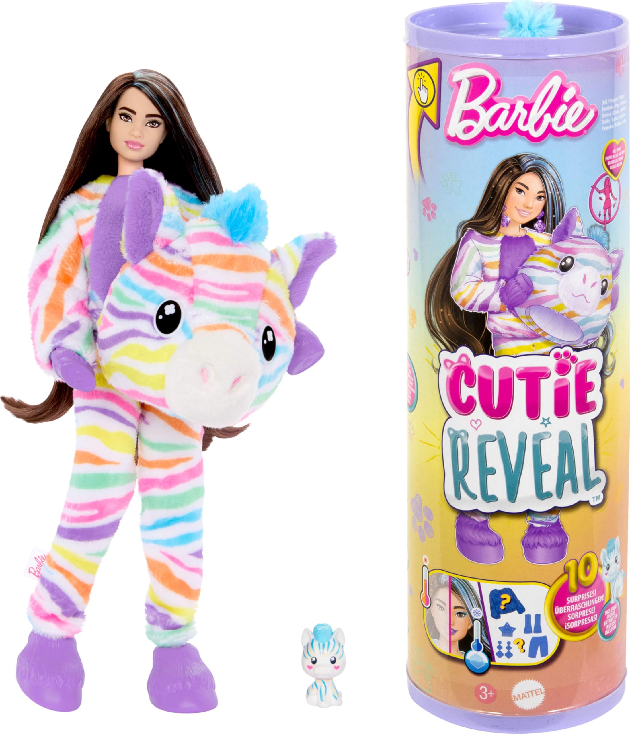 Muñeca Barbie Cutie Reveal Color Dream Rainbow Zebra Con Acc - Venta Internacional.