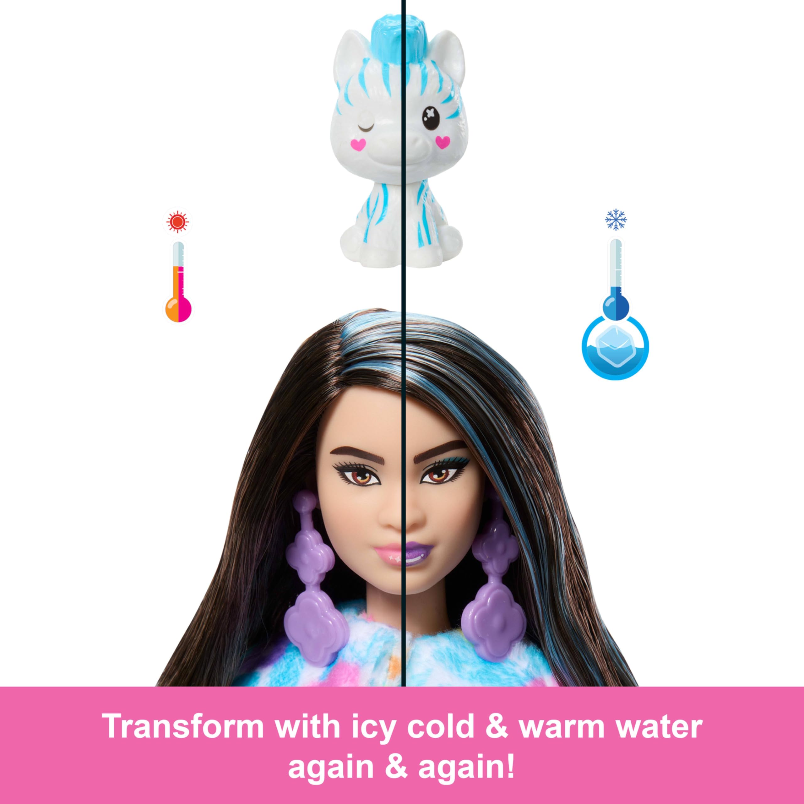 Foto 6 pulgar | Muñeca Barbie Cutie Reveal Color Dream Rainbow Zebra Con Acc - Venta Internacional.