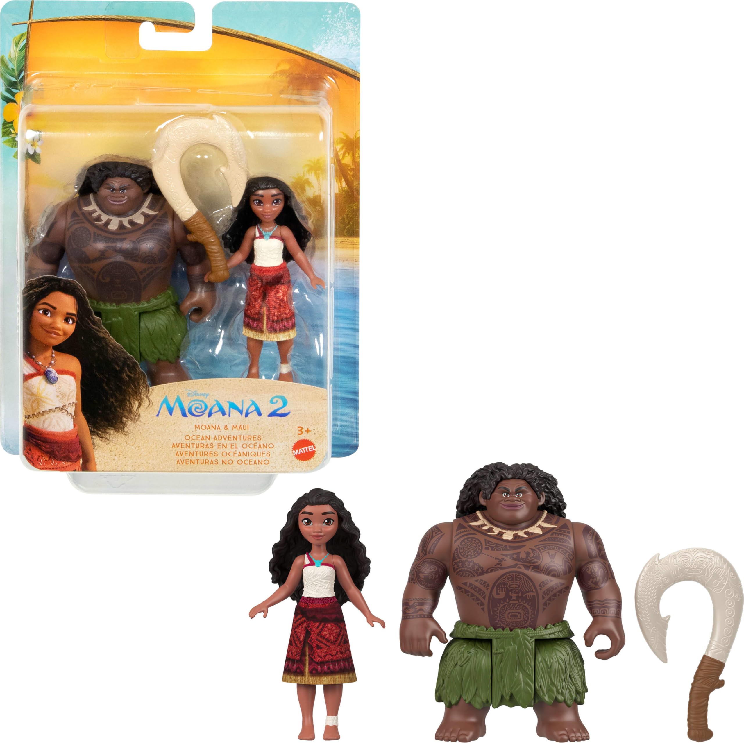 Foto 2 pulgar | Toy Mattel Disney Moana & Maui Ocean Adventures, Paquete De 2 - Venta Internacional.