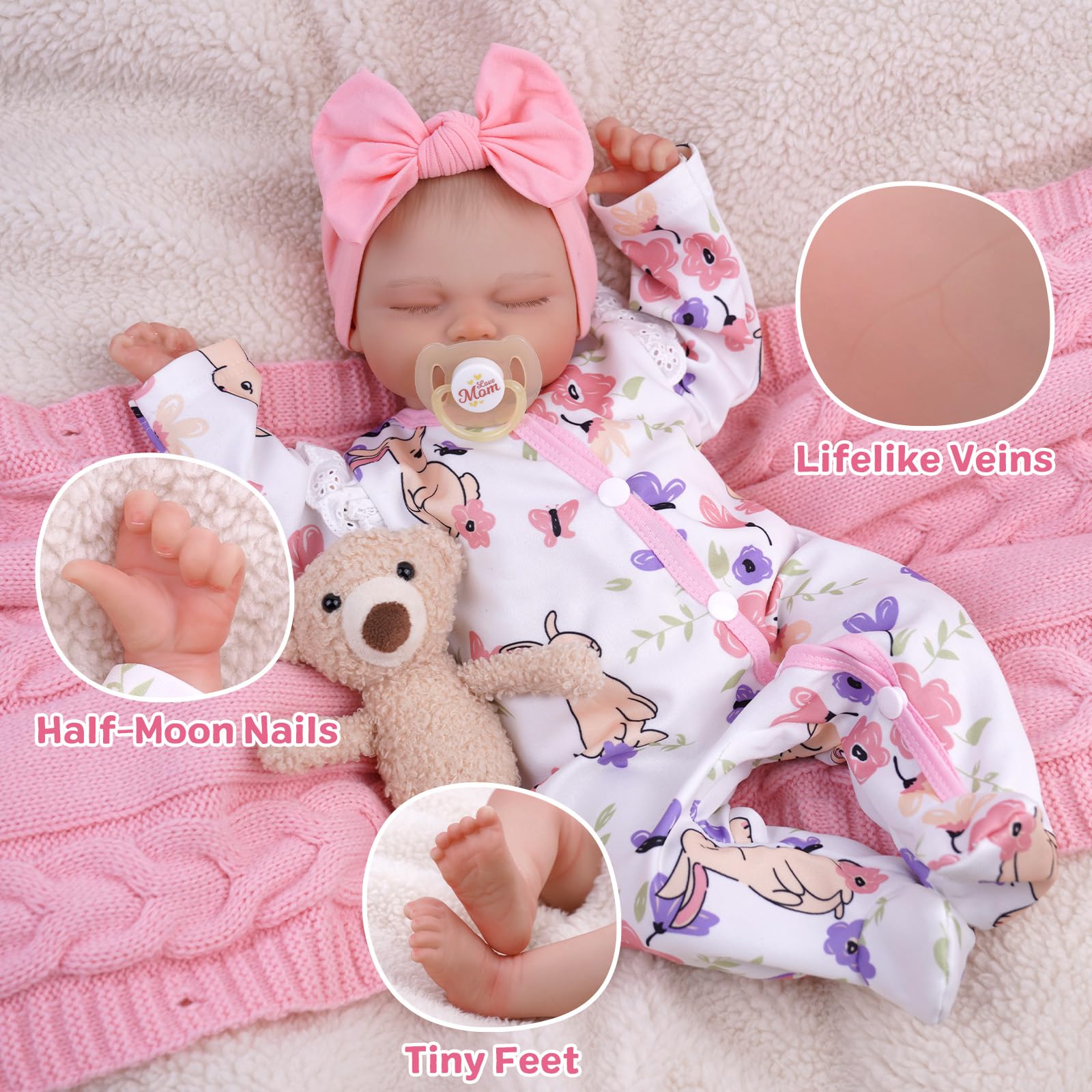 Foto 4 pulgar | Muñeca Reborn Babeside Skylar, 43 Cm, Realista, Niña De Más De 3 Años - Venta Internacional.