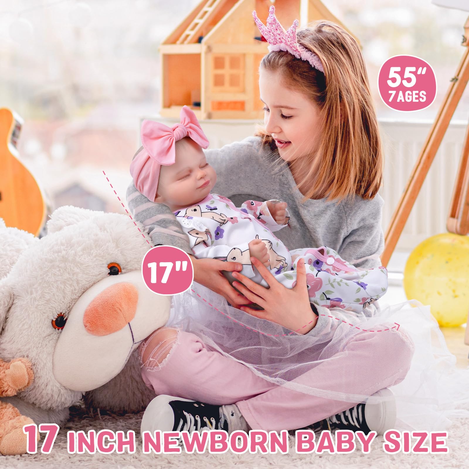 Foto 5 pulgar | Muñeca Reborn Babeside Skylar, 43 Cm, Realista, Niña De Más De 3 Años - Venta Internacional.