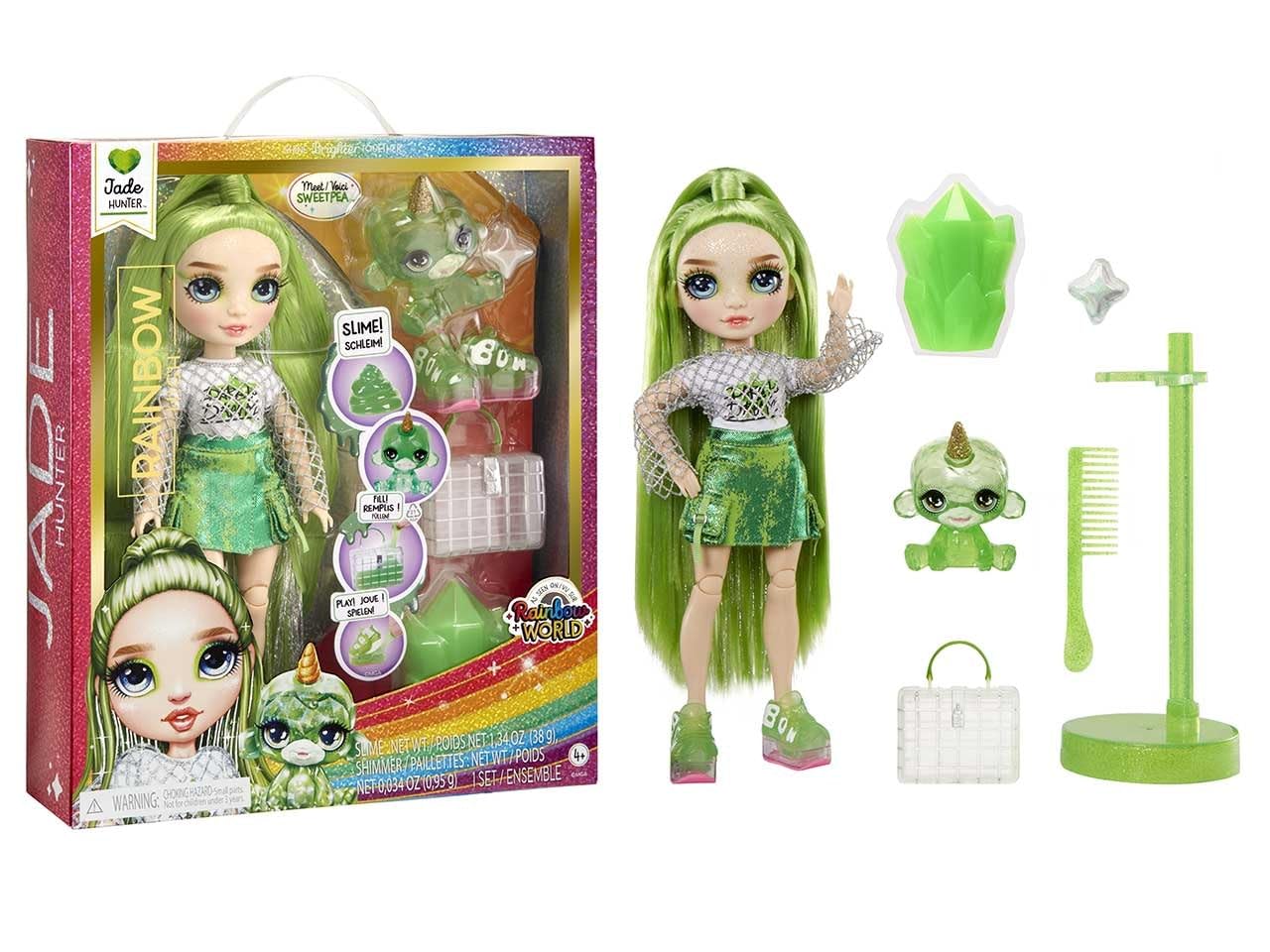 Foto 2 pulgar | Muñeca Moderna Rainbow High Jade Con Limo Y Mascota De 28 Cm Con Acc - Venta Internacional.