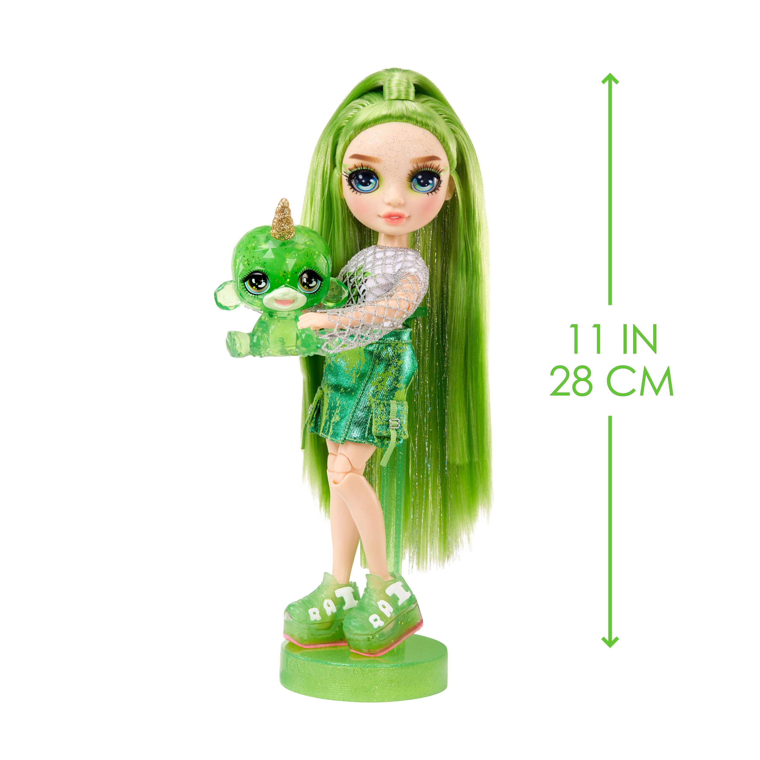 Foto 4 pulgar | Muñeca Moderna Rainbow High Jade Con Limo Y Mascota De 28 Cm Con Acc - Venta Internacional.