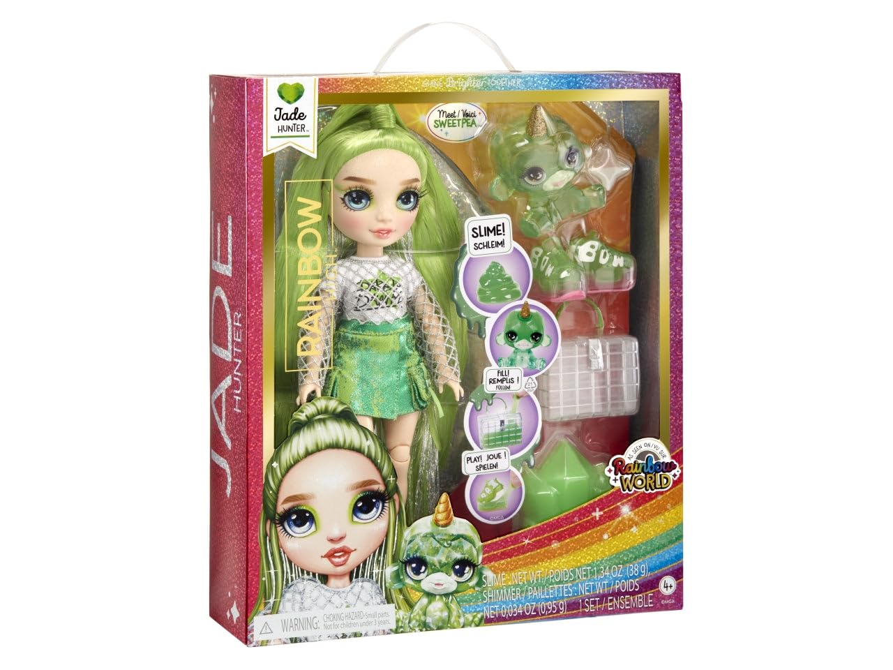 Foto 5 pulgar | Muñeca Moderna Rainbow High Jade Con Limo Y Mascota De 28 Cm Con Acc - Venta Internacional.