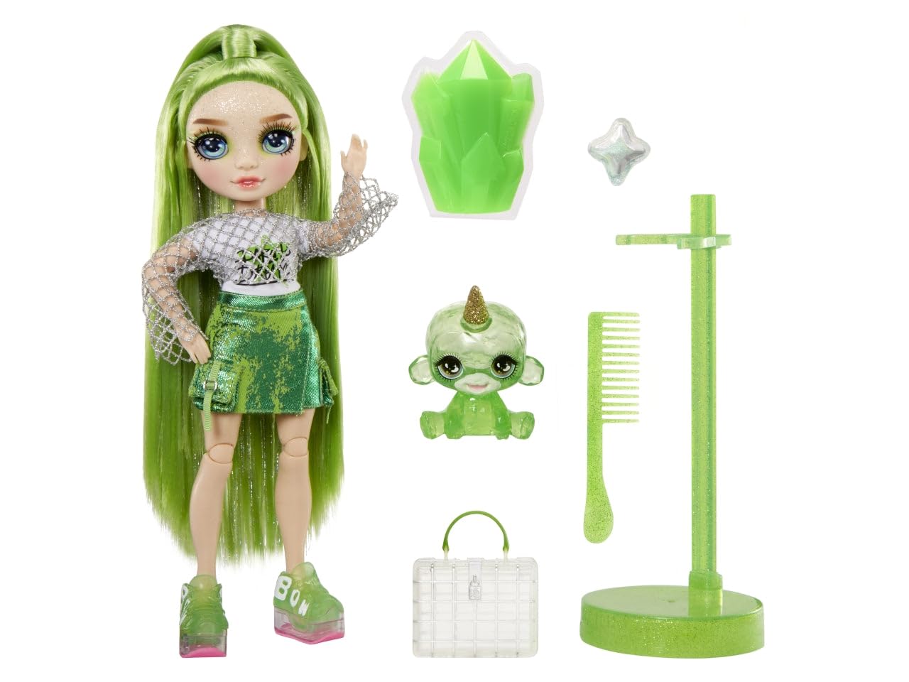 Foto 7 pulgar | Muñeca Moderna Rainbow High Jade Con Limo Y Mascota De 28 Cm Con Acc - Venta Internacional.