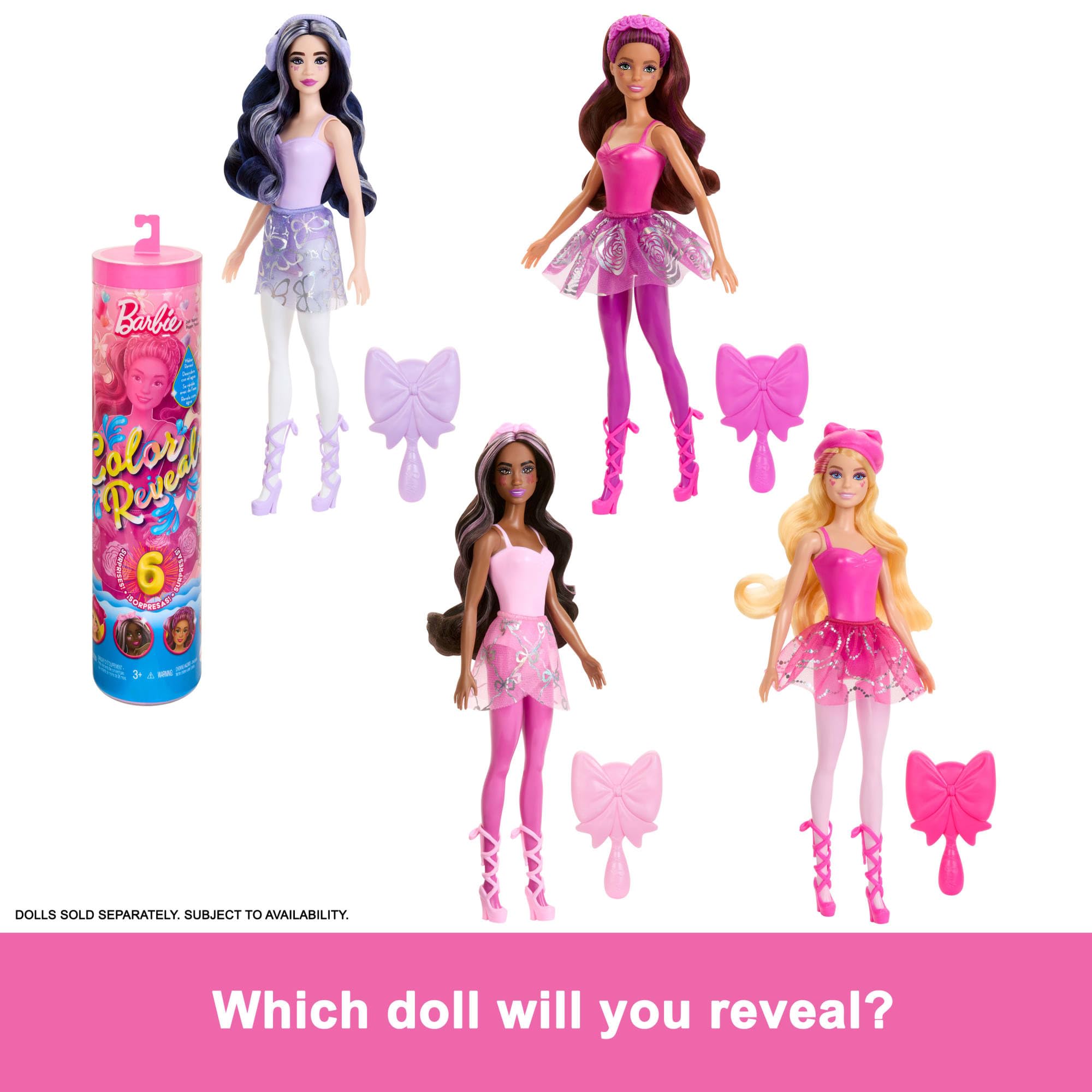 Foto 4 pulgar | Muñeca Barbie Ballerina Color Reveal Con 6 Sorpresas Durante Más De 3 Años - Venta Internacional.