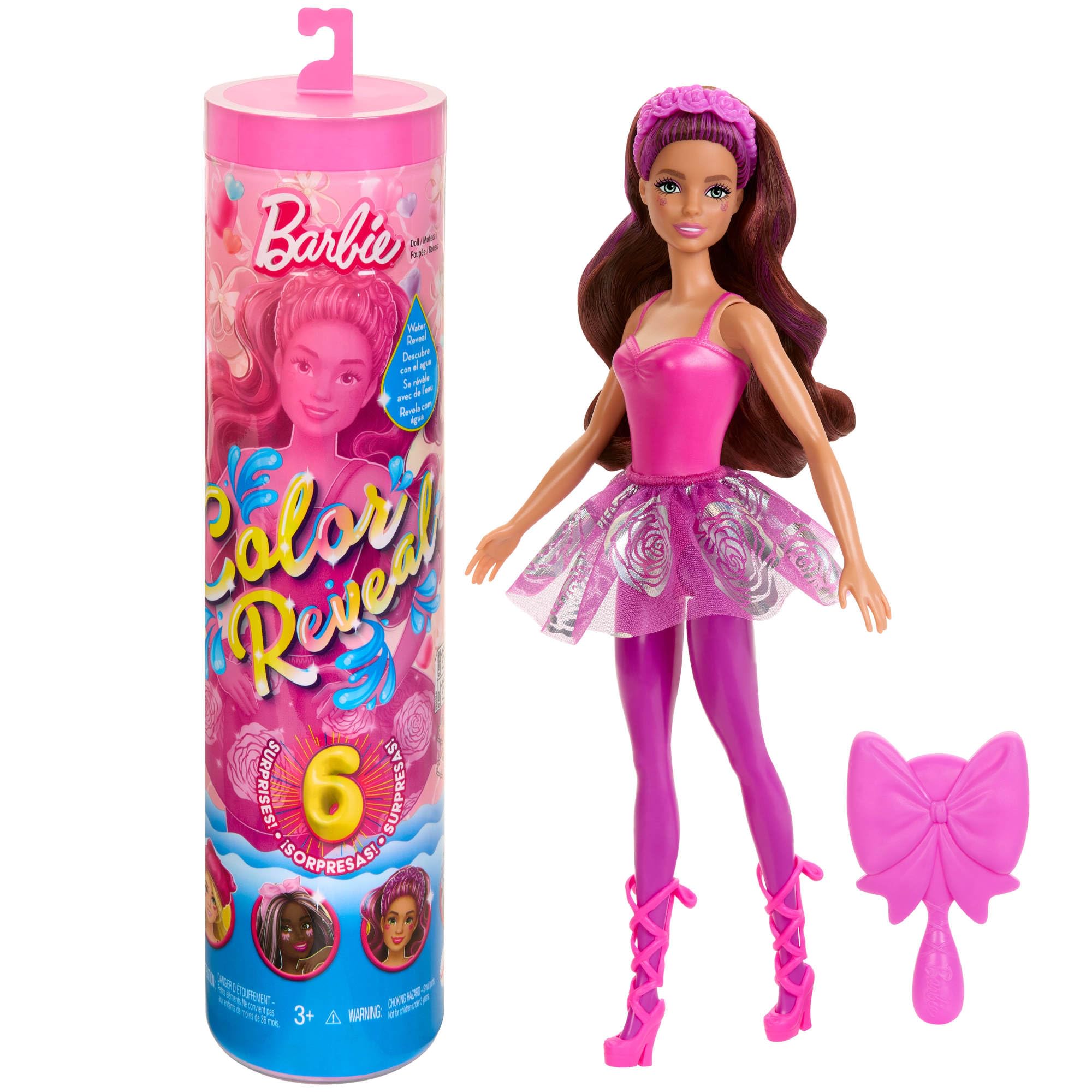 Foto 6 | Muñeca Barbie Ballerina Color Reveal Con 6 Sorpresas Durante Más De 3 Años - Venta Internacional.