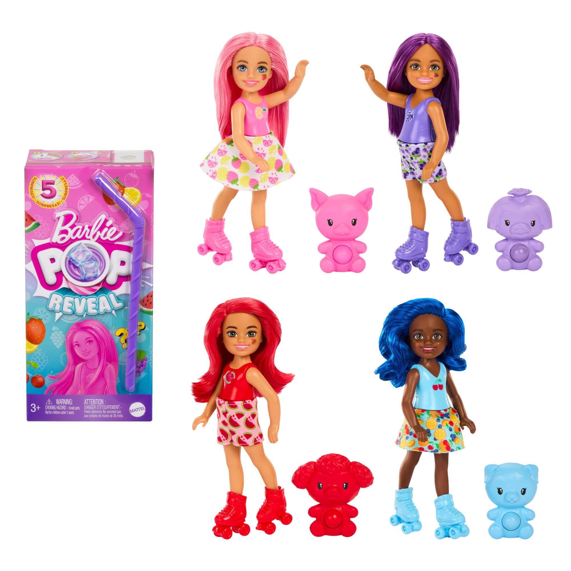 Muñeca Pequeña Barbie Pop Reveal Chelsea Fruit Con 5 Sorpresas - Venta Internacional.
