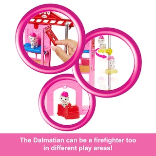 Foto 4 | Set De Juego Barbie Careers Firefighter Con Estación De Bomberos Y 2 Mascotas - Venta Internacional.