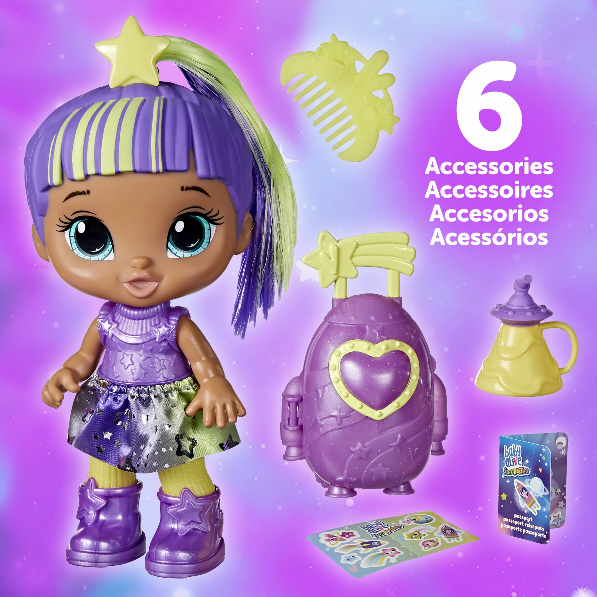 Foto 4 pulgar | Muñeca Baby Alive Star Besties Lovely Luna De 20 Cm Con Acceso. - Venta Internacional.