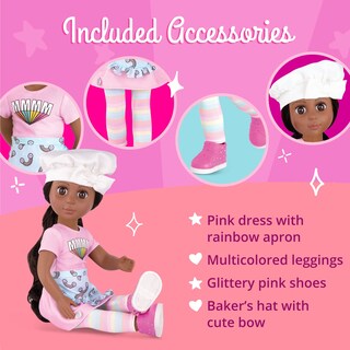 Foto 3 | Muñeca Posable Con Purpurina Para Niñas Ryanne De 14 Pulgadas Con Atuendo De Arcoíris - Venta Internacional.