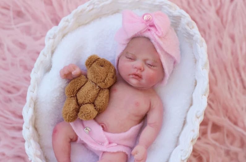 Foto 4 pulgar | Muñeca Reborn En Miniatura Mire & Mire De 7 Pulgadas Con Accesorios De Alimentación - Venta Internacional.