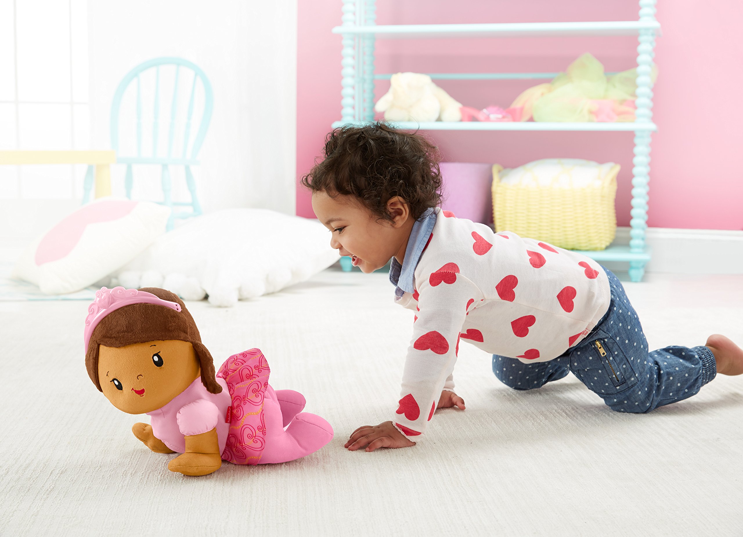 Foto 5 pulgar | Muñeca Fisher-price Princess Mommy Touch 'n Crawl Afroamericana - Venta Internacional.