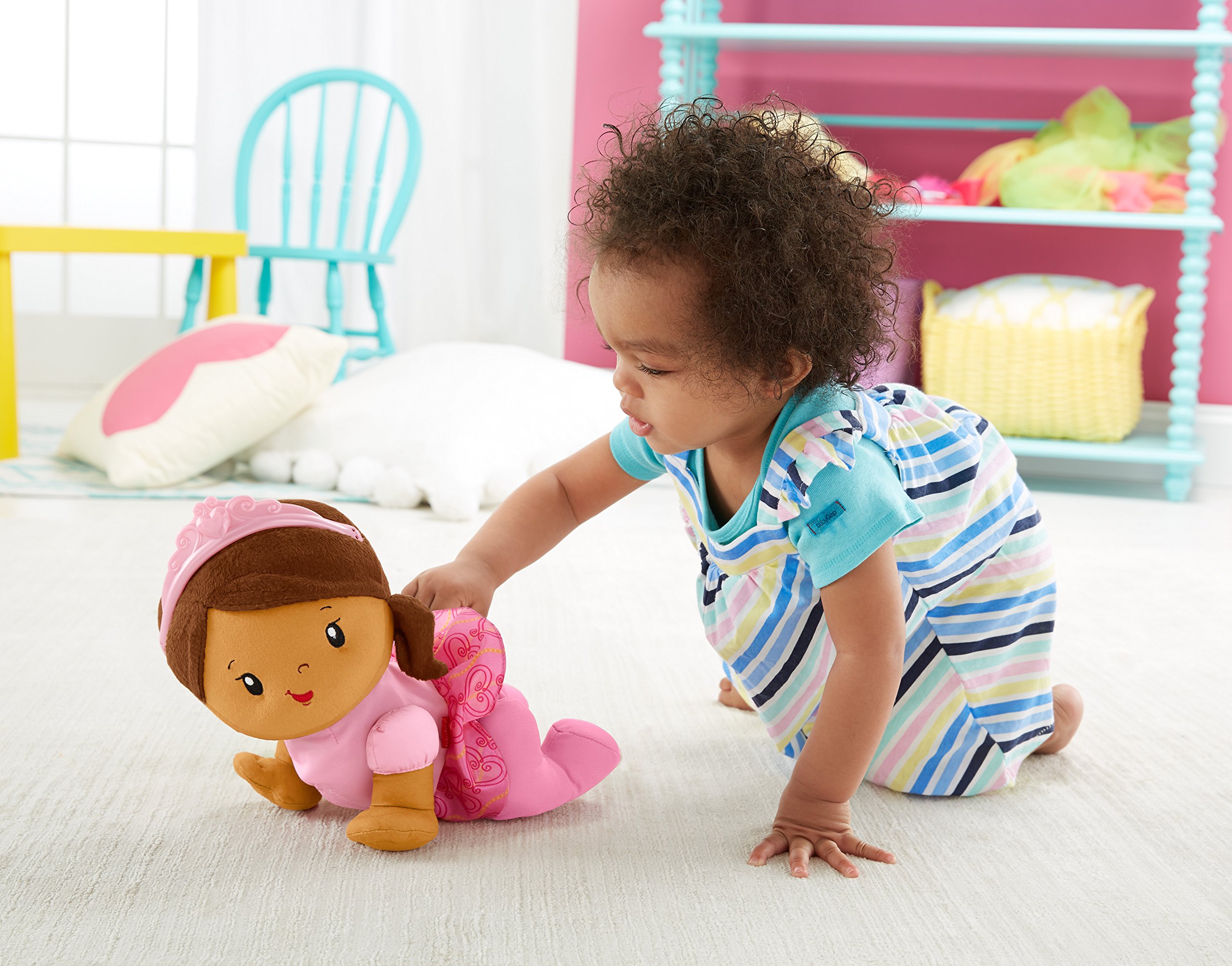 Foto 6 pulgar | Muñeca Fisher-price Princess Mommy Touch 'n Crawl Afroamericana - Venta Internacional.