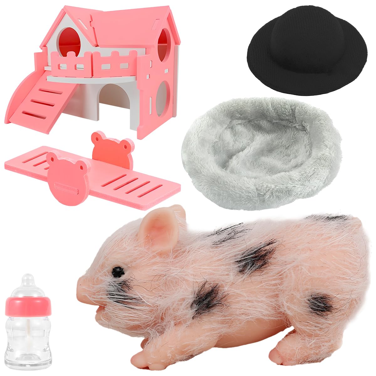 Muñeca De Silicona Con Forma De Cerdo, Pequeña, Suave Y Realista, Con Accesorios - Venta Internacional.