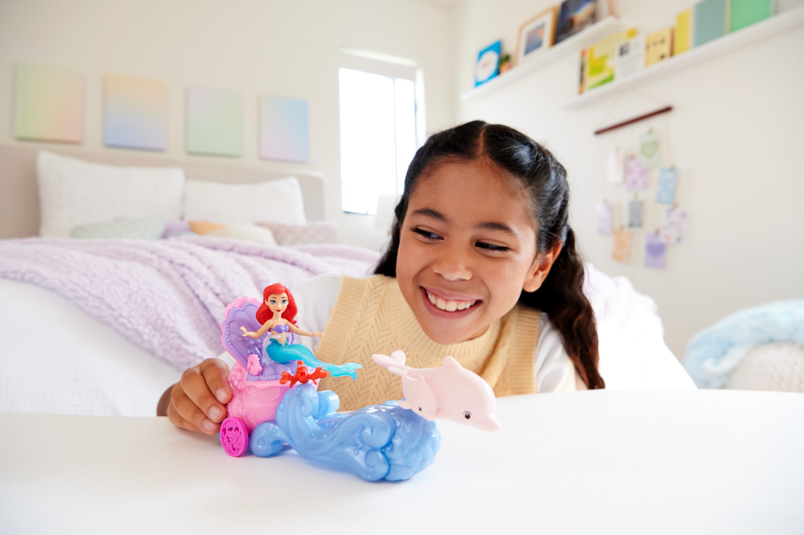 Foto 3 pulgar | Toy Mattel Disney Princess Ariel Mermaid Con Carro Rodante - Venta Internacional.