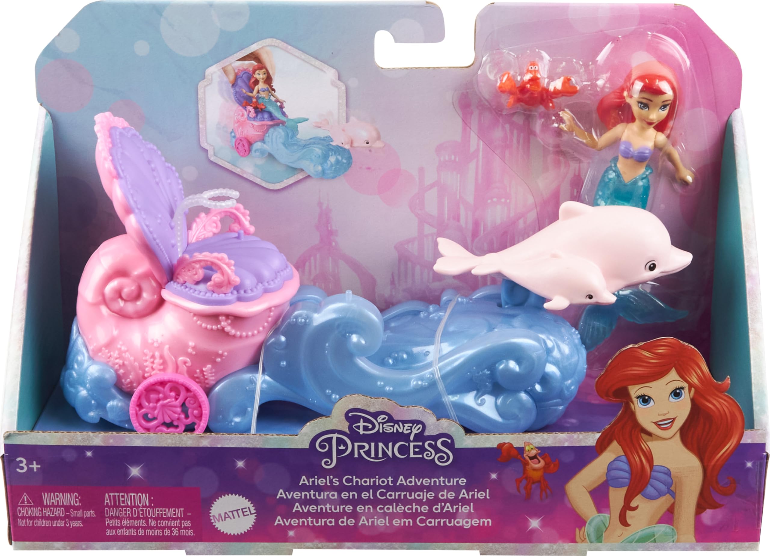 Foto 7 pulgar | Toy Mattel Disney Princess Ariel Mermaid Con Carro Rodante - Venta Internacional.
