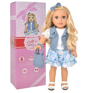 Foto 6 | Tienda De Regalos Para Muñecas De Moda De 18 Pulgadas Con Cabello Rubio Y Ojos Azules - Venta Internacional.