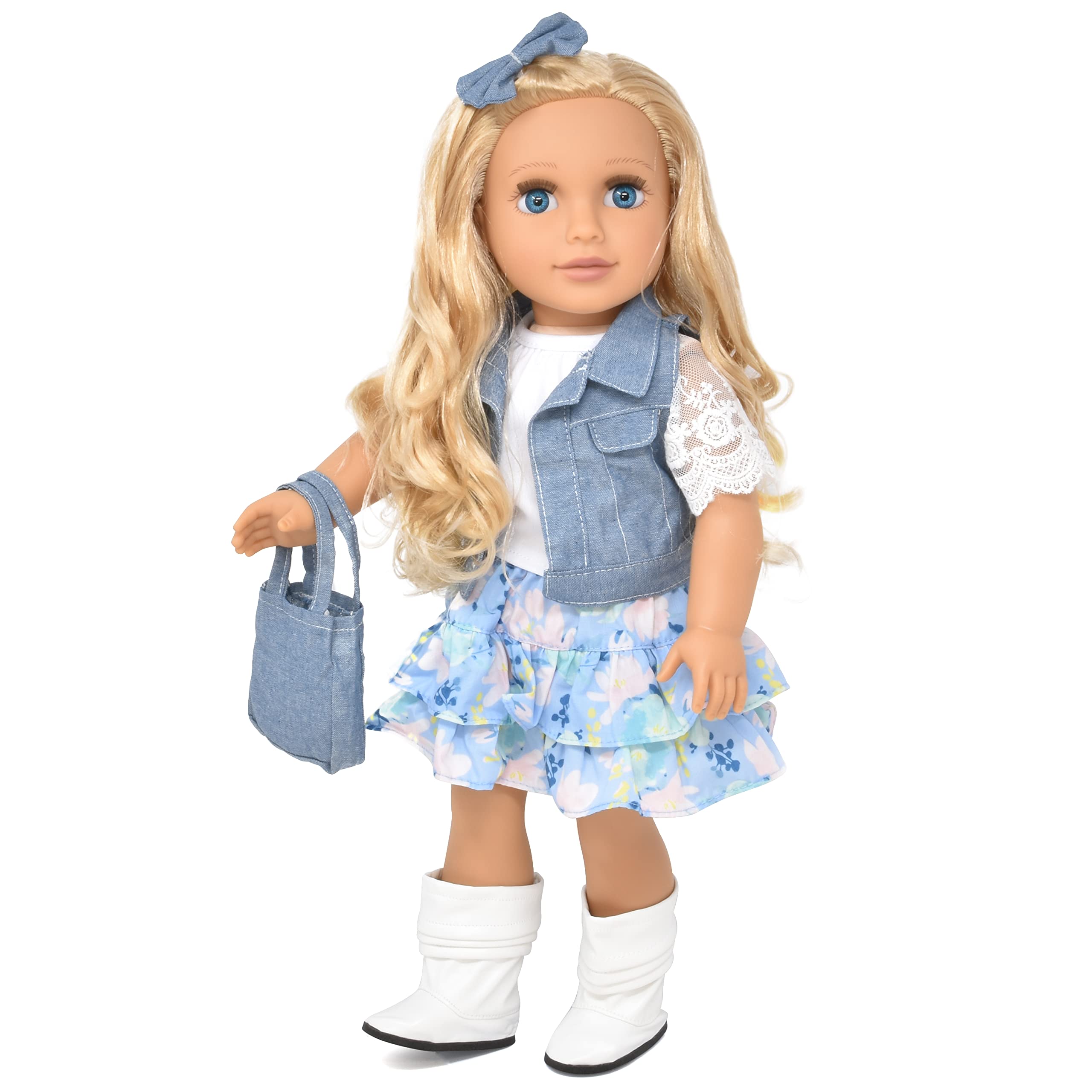 Foto 8 pulgar | Tienda De Regalos Para Muñecas De Moda De 18 Pulgadas Con Cabello Rubio Y Ojos Azules - Venta Internacional.