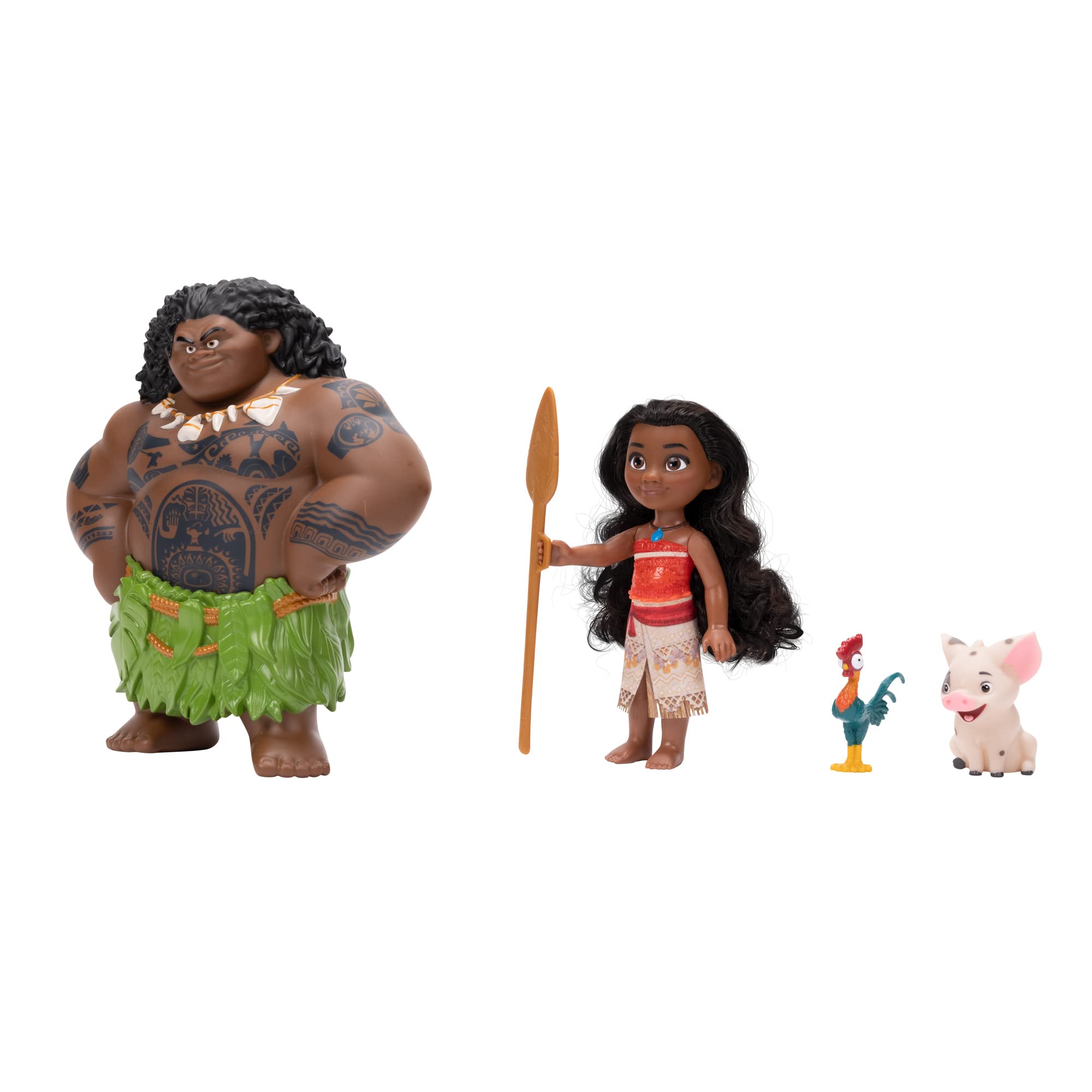 Foto 5 pulgar | Set De Muñecas Disney Princess Moana Y Maui Con Pua Y Heihei De 15 Cm - Venta Internacional.