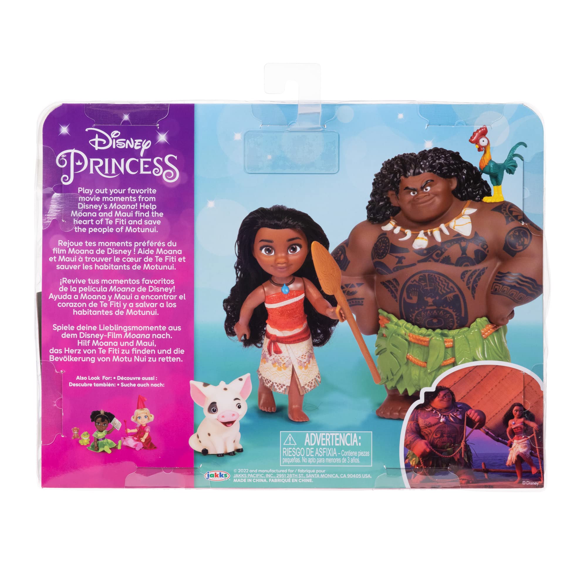 Foto 8 pulgar | Set De Muñecas Disney Princess Moana Y Maui Con Pua Y Heihei De 15 Cm - Venta Internacional.