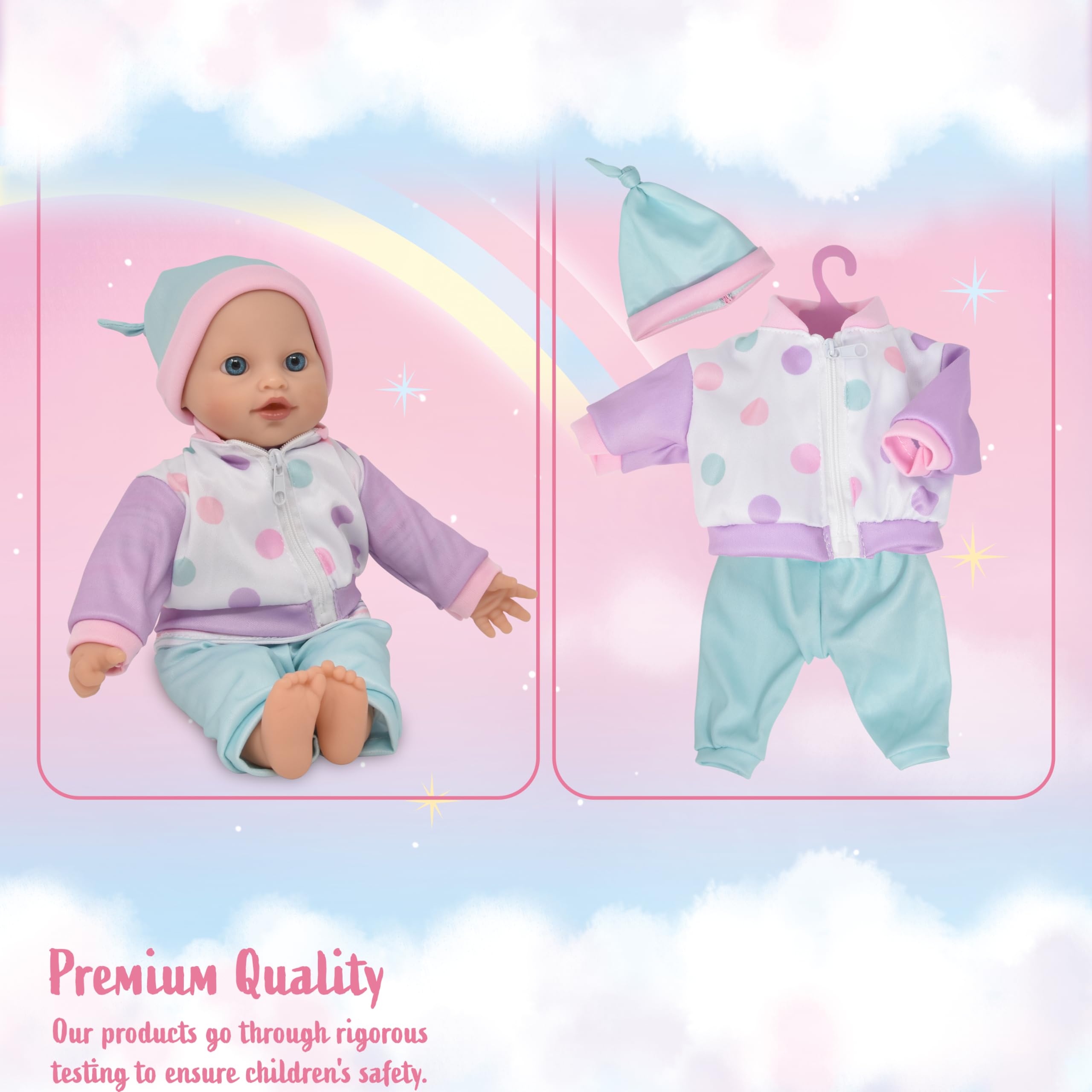 Foto 7 | Set De Regalo Baby Doll Soft Body Con Ropa Y Mochila De 30 Cm - Venta Internacional.