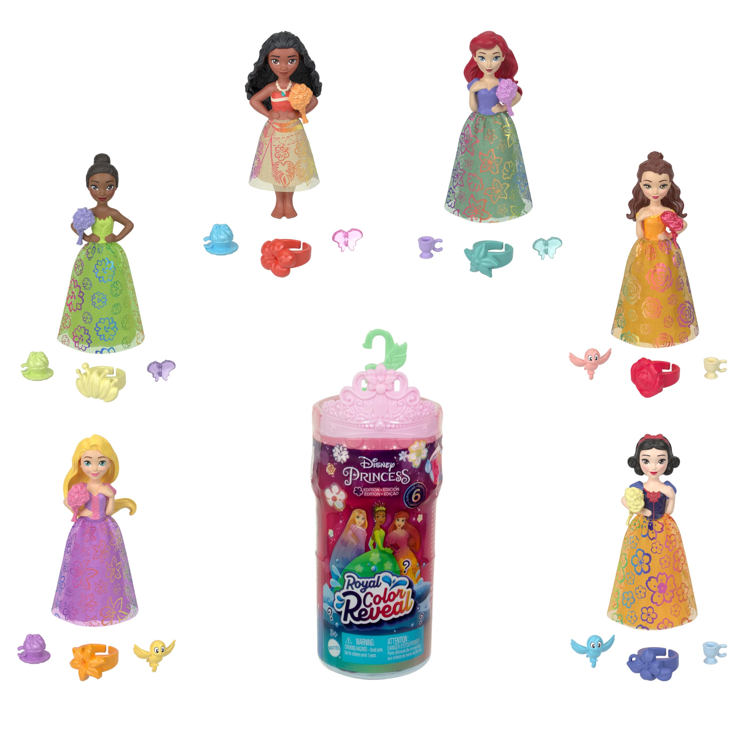 Foto 2 pulgar | Muñeca Pequeña Color Reveal Mattel Disney Princess Con 6 Sorpresas - Venta Internacional.