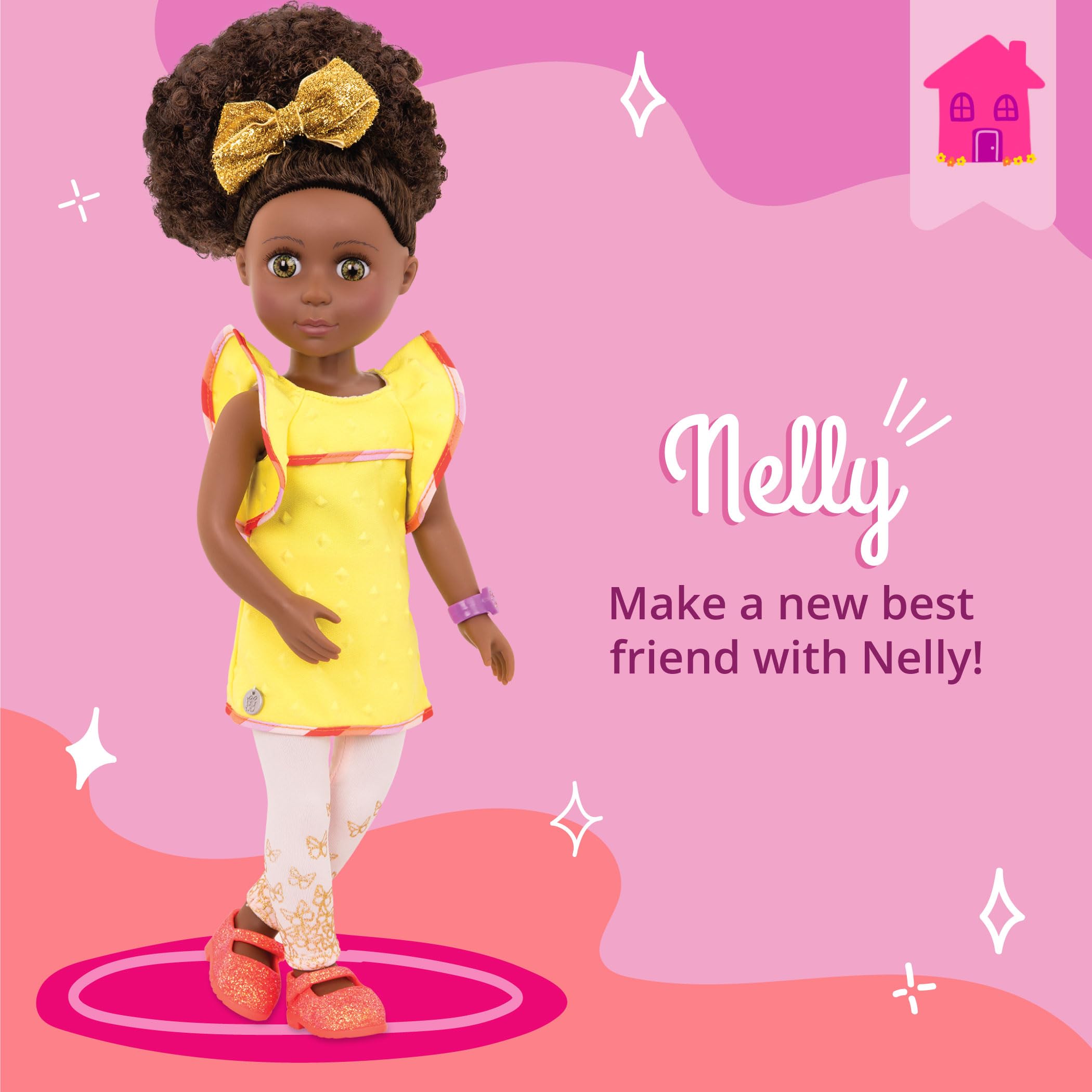 Foto 3 pulgar | Muñeca Moderna Con Purpurina Para Niñas Nelly, 35 Cm, Con Ropa Y Accesorios - Venta Internacional.