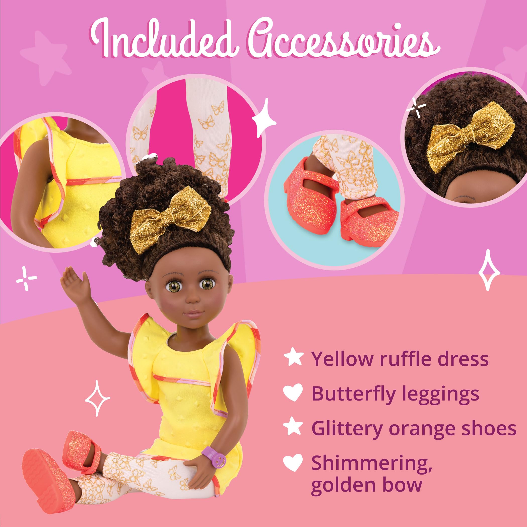 Foto 4 pulgar | Muñeca Moderna Con Purpurina Para Niñas Nelly, 35 Cm, Con Ropa Y Accesorios - Venta Internacional.