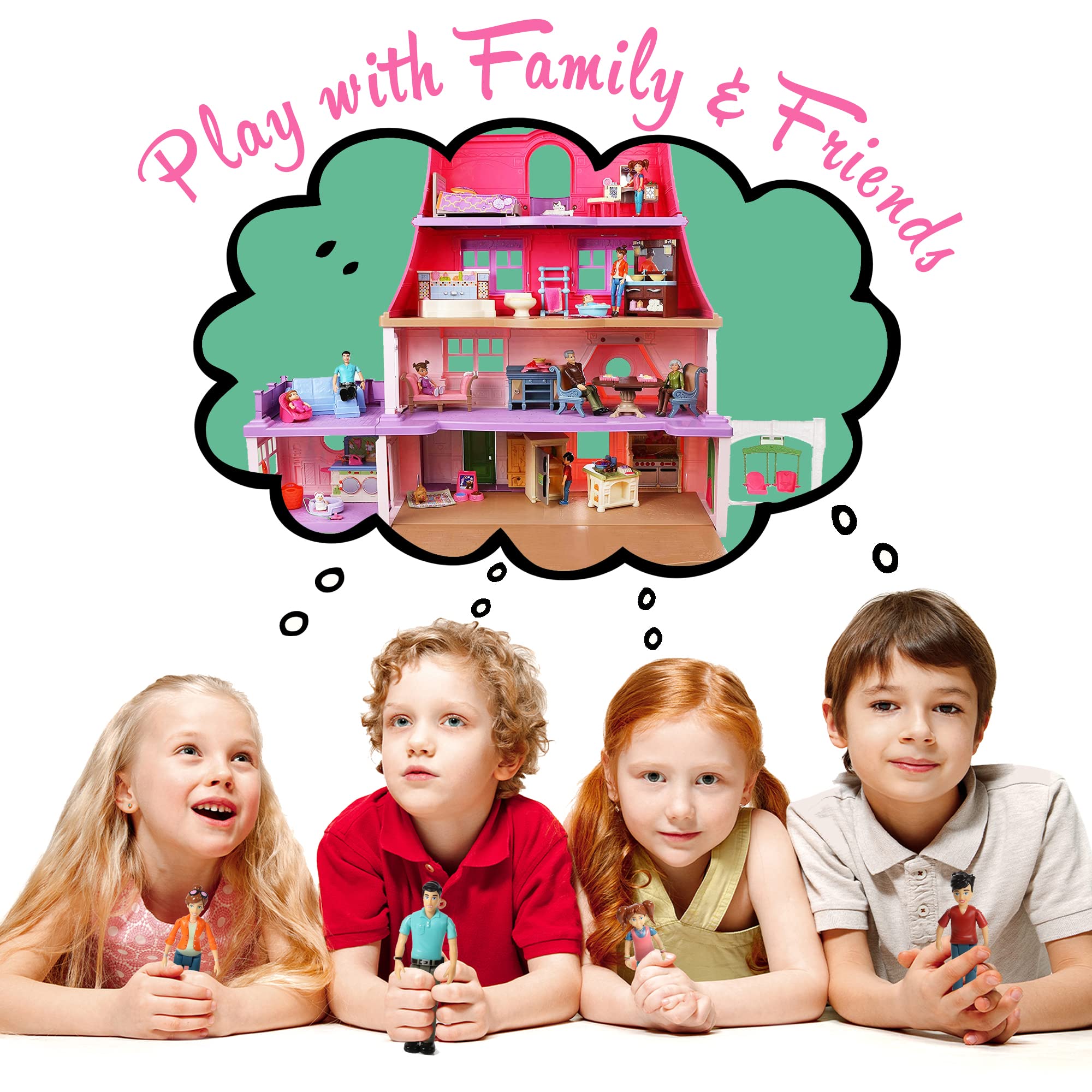 Foto 7 | Set De Figuras De Acción Sweet Li'l Family Dollhouse People X9 - Venta Internacional.