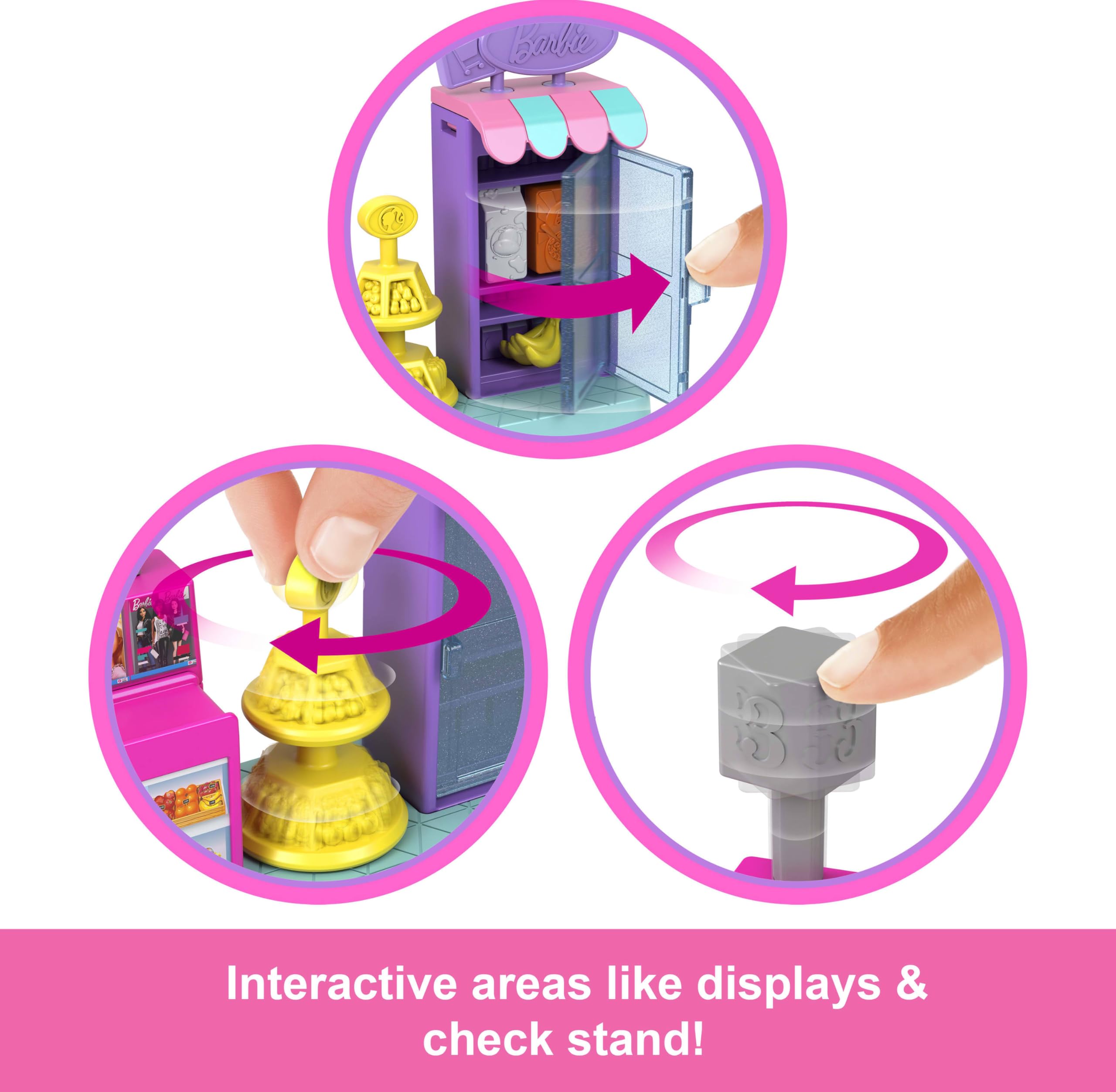 Foto 4 pulgar | Playset Barbie Mini Barbieland Supermarket Con Muñeca De 1.5 Pulgadas - Venta Internacional.