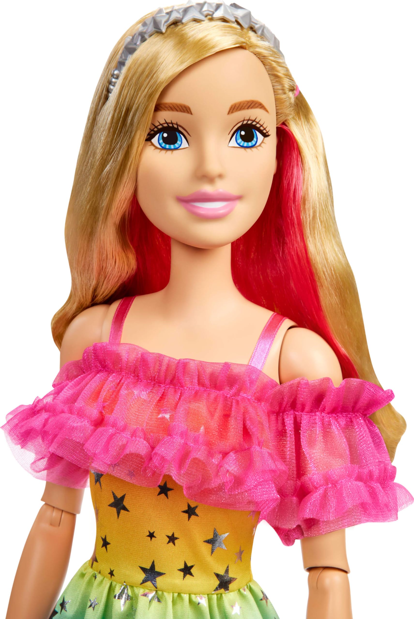 Foto 4 pulgar | Muñeca Barbie Grande Con Pelo Rubio De 71 Cm Y Vestido Arcoíris - Venta Internacional.