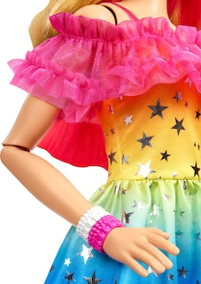 Foto 5 | Muñeca Barbie Grande Con Pelo Rubio De 71 Cm Y Vestido Arcoíris - Venta Internacional.
