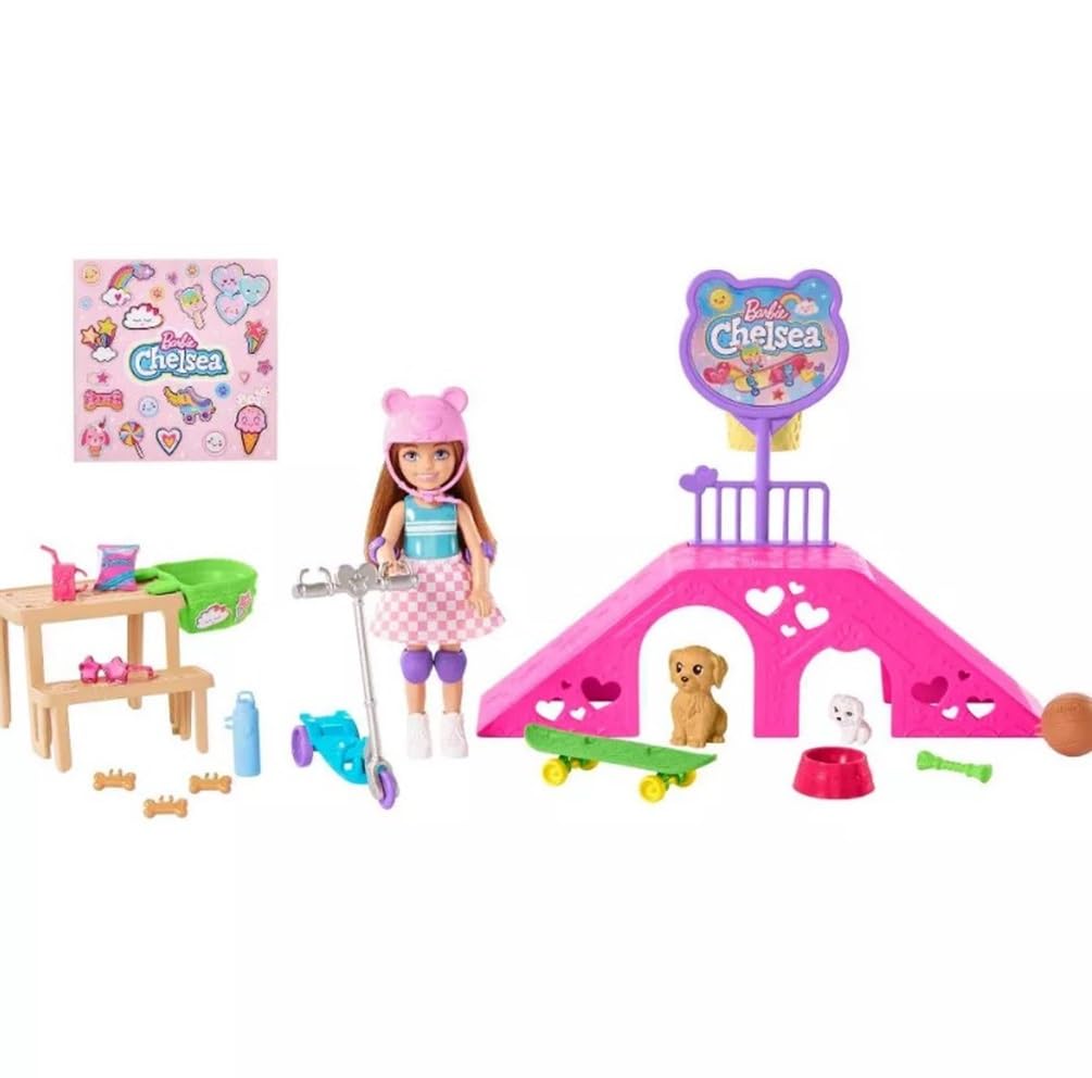 Muñeca Barbie Chelsea Skate Park Con 2 Cachorros Y 6 Accesorios - Venta Internacional.