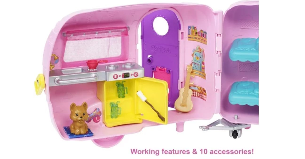 Foto 3 | Playset Barbie Chelsea Doll Camper Con Armario Y 15 Accesorios - Venta Internacional.