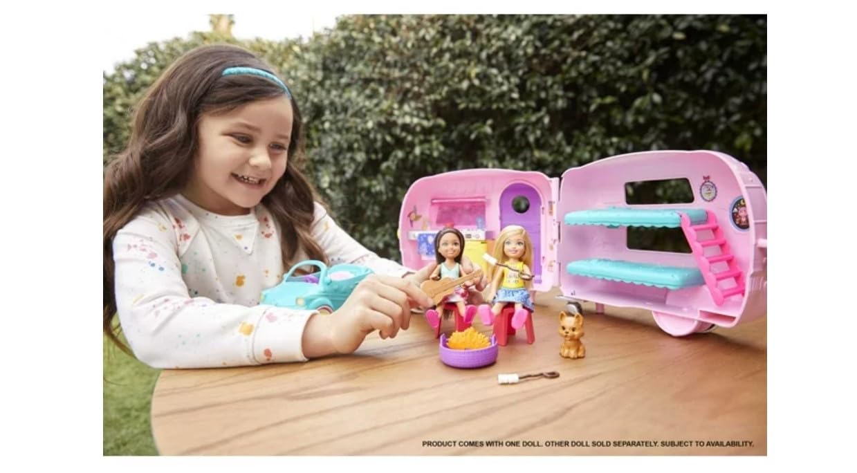 Foto 6 pulgar | Playset Barbie Chelsea Doll Camper Con Armario Y 15 Accesorios - Venta Internacional.