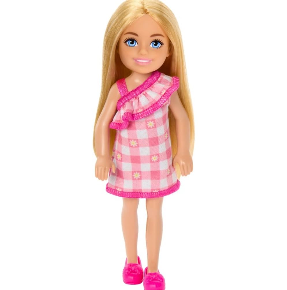 Muñeca Barbie Chelsea Con Accesorios, Vestido A Cuadros De Pelo Rubio - Venta Internacional.