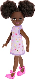 Foto 5 | Muñeca Barbie Chelsea De 6 Pulgadas Con Vestido Floral Morado Y Zapatos Rosas - Venta Internacional.