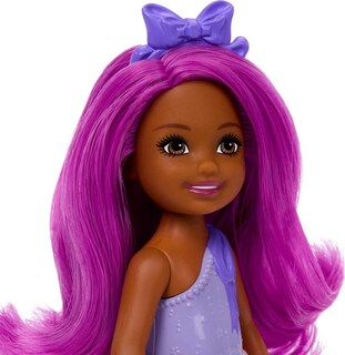 Foto 3 | Muñeca Barbie Dreamtopia Chelsea Royal Con Falda Morada De Pelo Rosa - Venta Internacional.