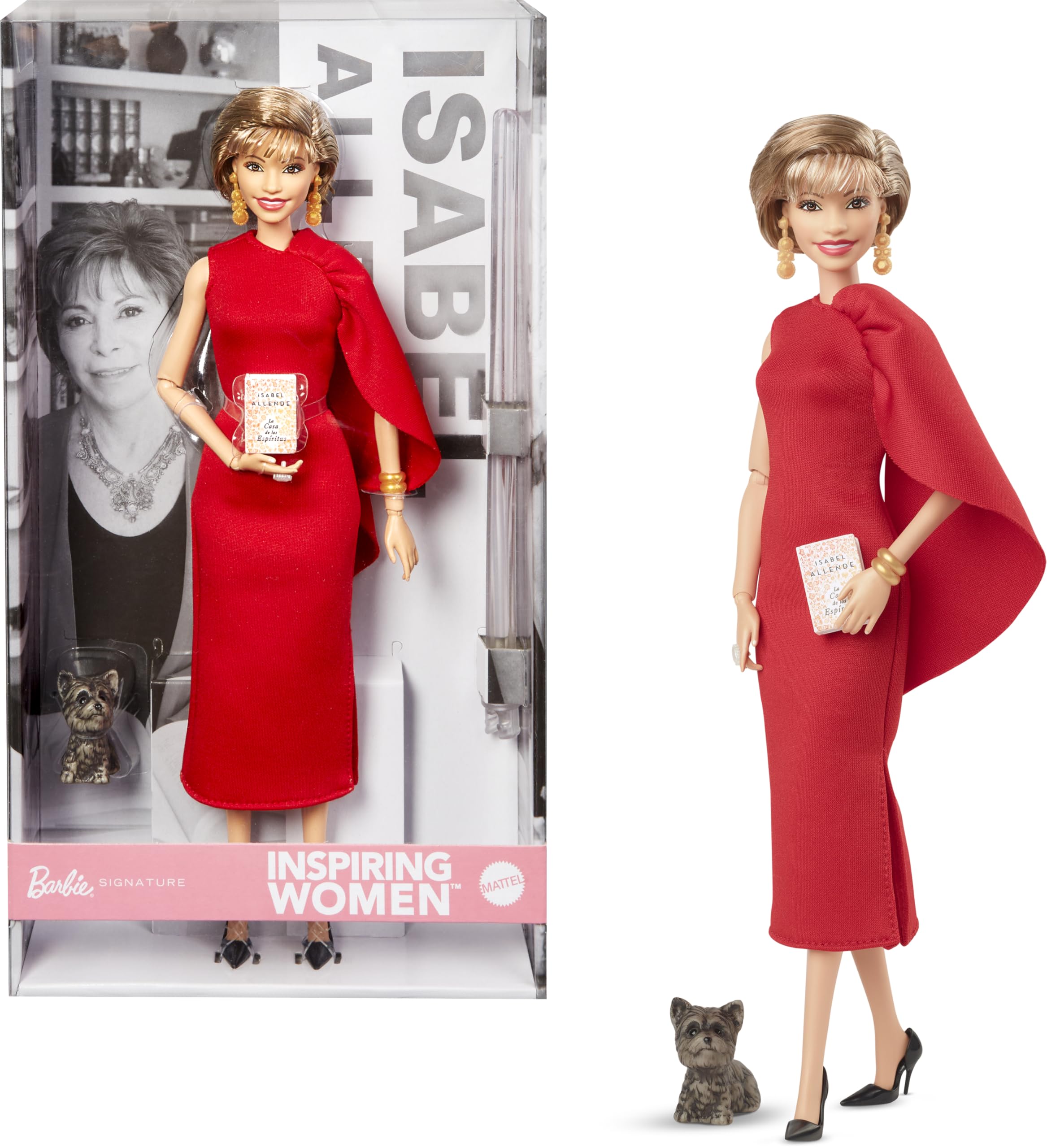 Foto 2 pulgar | Muñeca Barbie Que Inspira A Las Mujeres Isabel Allende Con Libro Y Mascota - Venta Internacional.