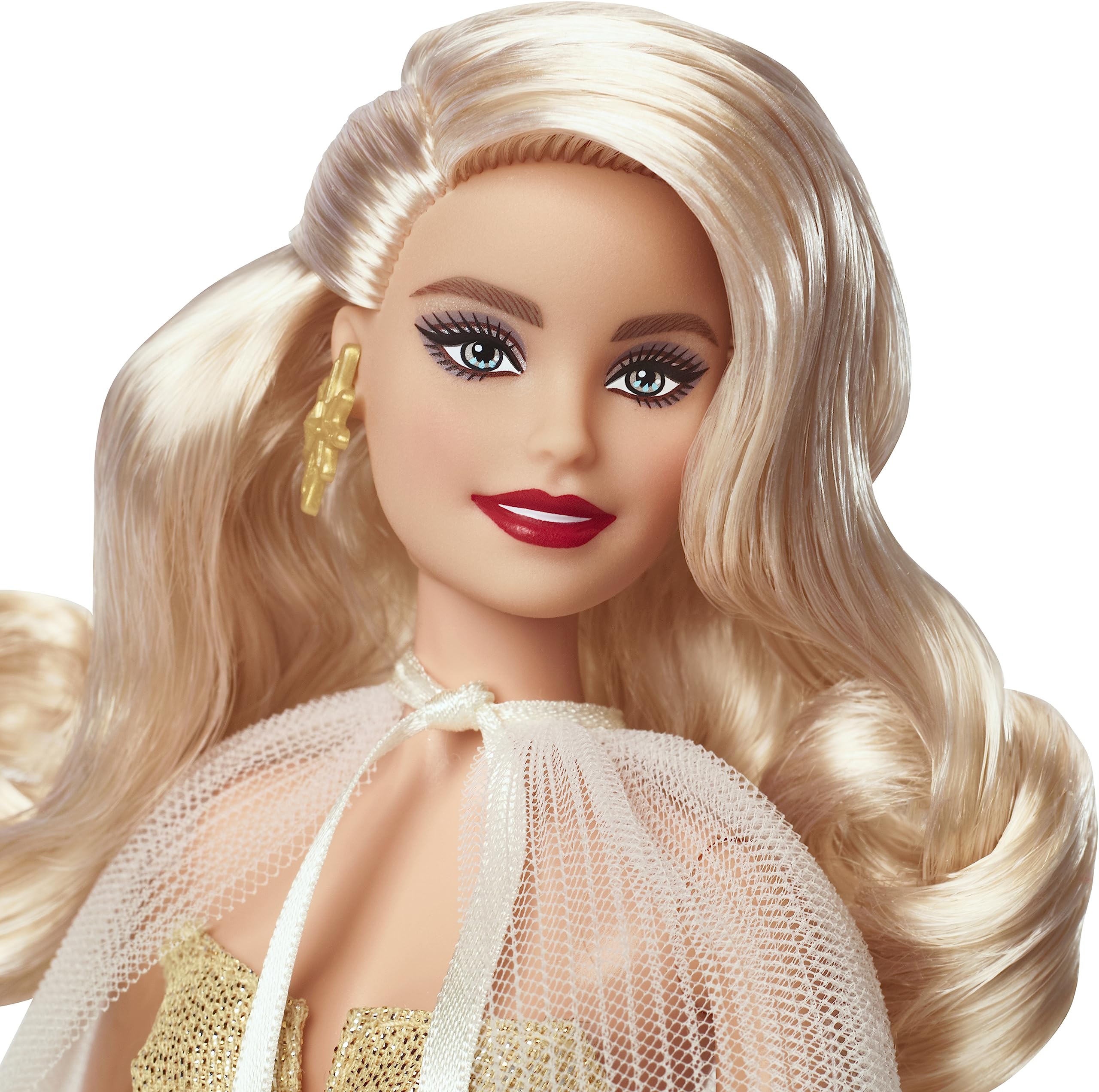 Foto 3 pulgar | Muñeca Barbie Signature 2023 Con Cabello Rubio Navideño Con Vestido Dorado - Venta Internacional.