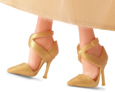 Foto 4 | Muñeca Barbie Signature 2023 Con Cabello Rubio Navideño Con Vestido Dorado - Venta Internacional.