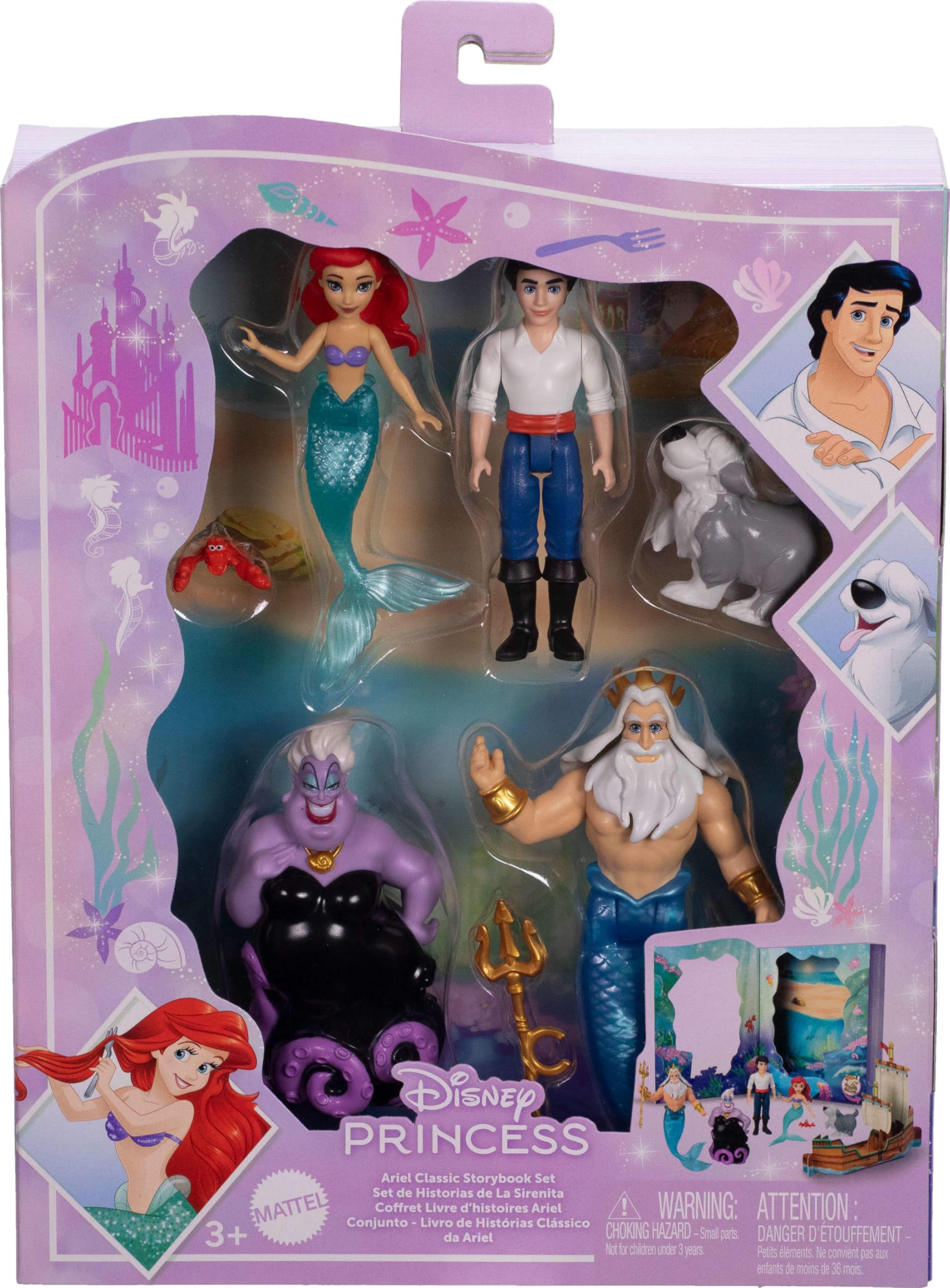 Foto 6 pulgar | Toy Mattel Disney Princess Ariel Mermaid Con 4 Muñecas Y 2 Figuras - Venta Internacional.
