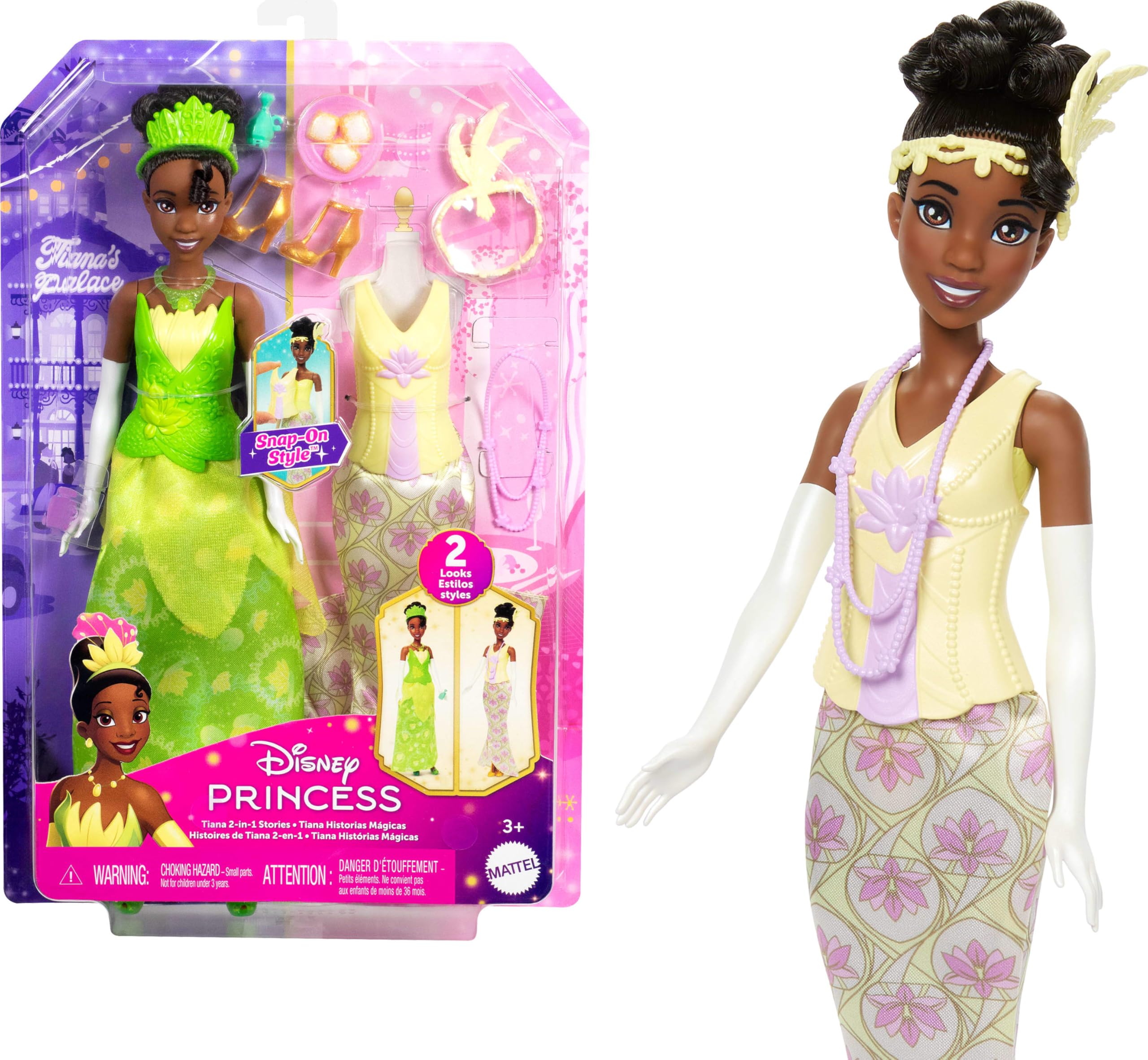 Foto 1 | Muñeca De Moda Mattel Disney Princess Tiana Con 9 Accesorios - Venta Internacional.