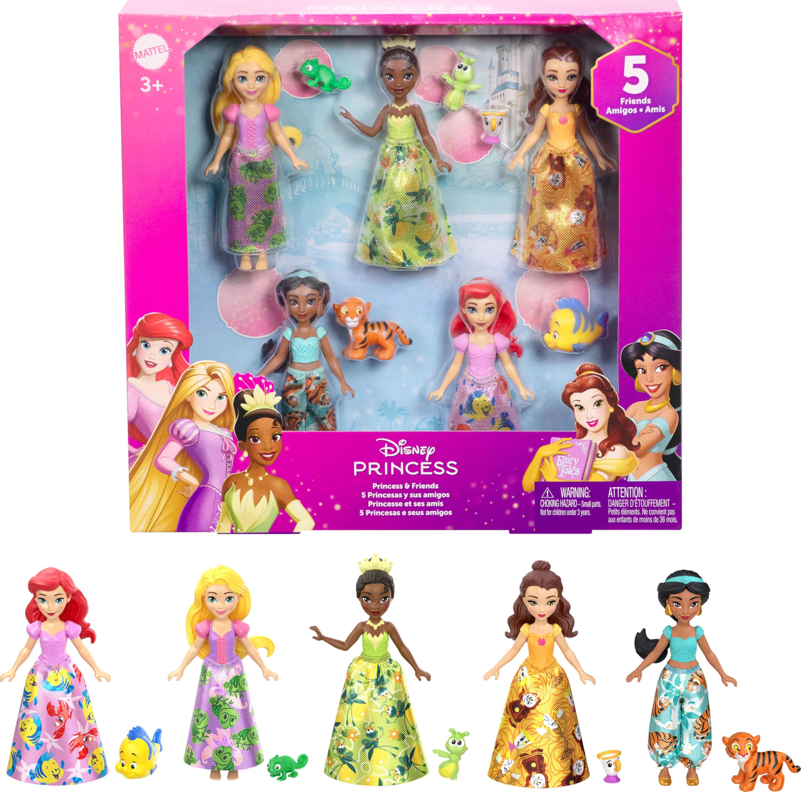 Foto 2 pulgar | Set De Juguetes Mattel Disney Princess & Friends Con 5 Muñecas Pequeñas - Venta Internacional.