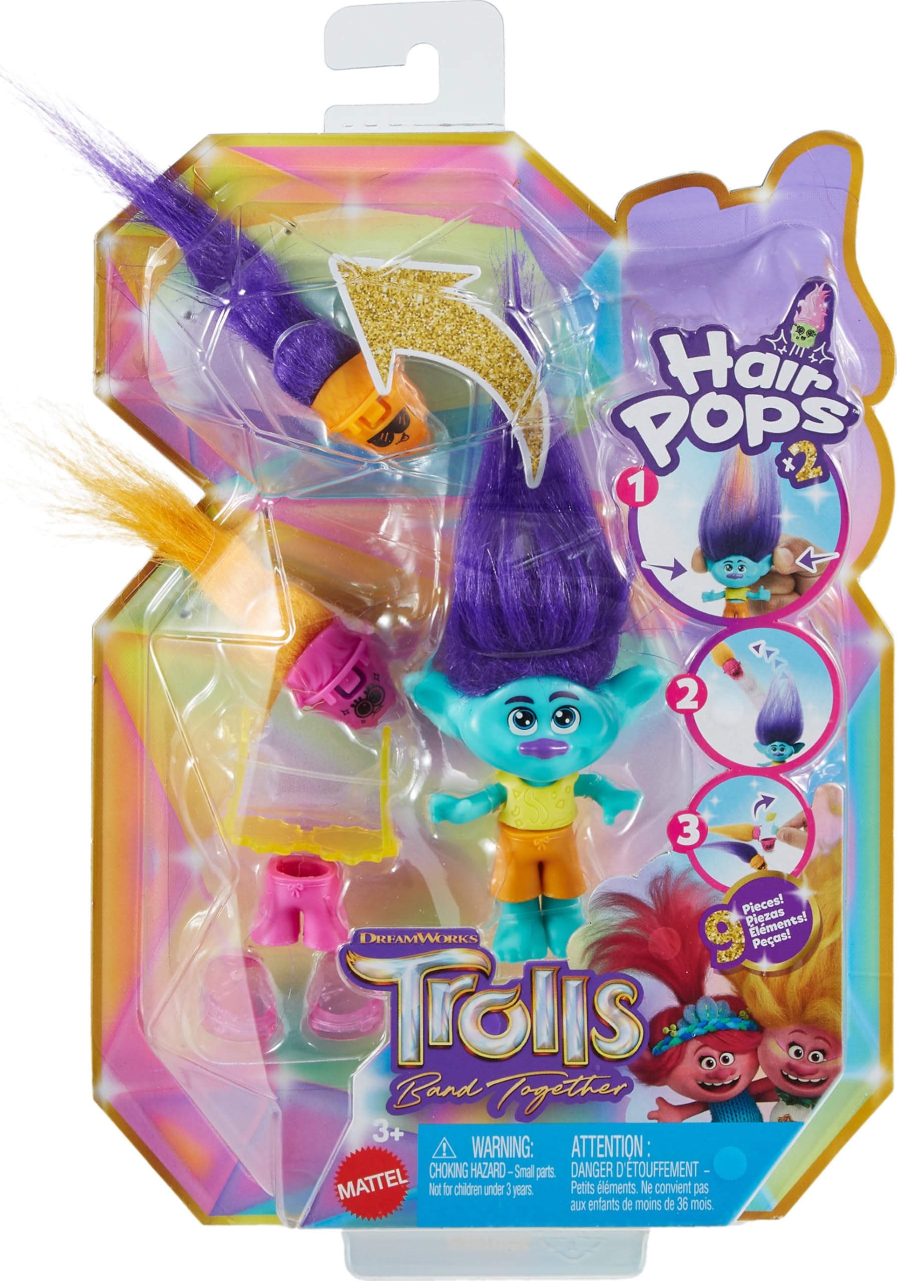 Foto 7 pulgar | Peinetas Para El Pelo Mattel Dreamworks Trolls Band Together Para Muñecas Pequeñas - Venta Internacional.