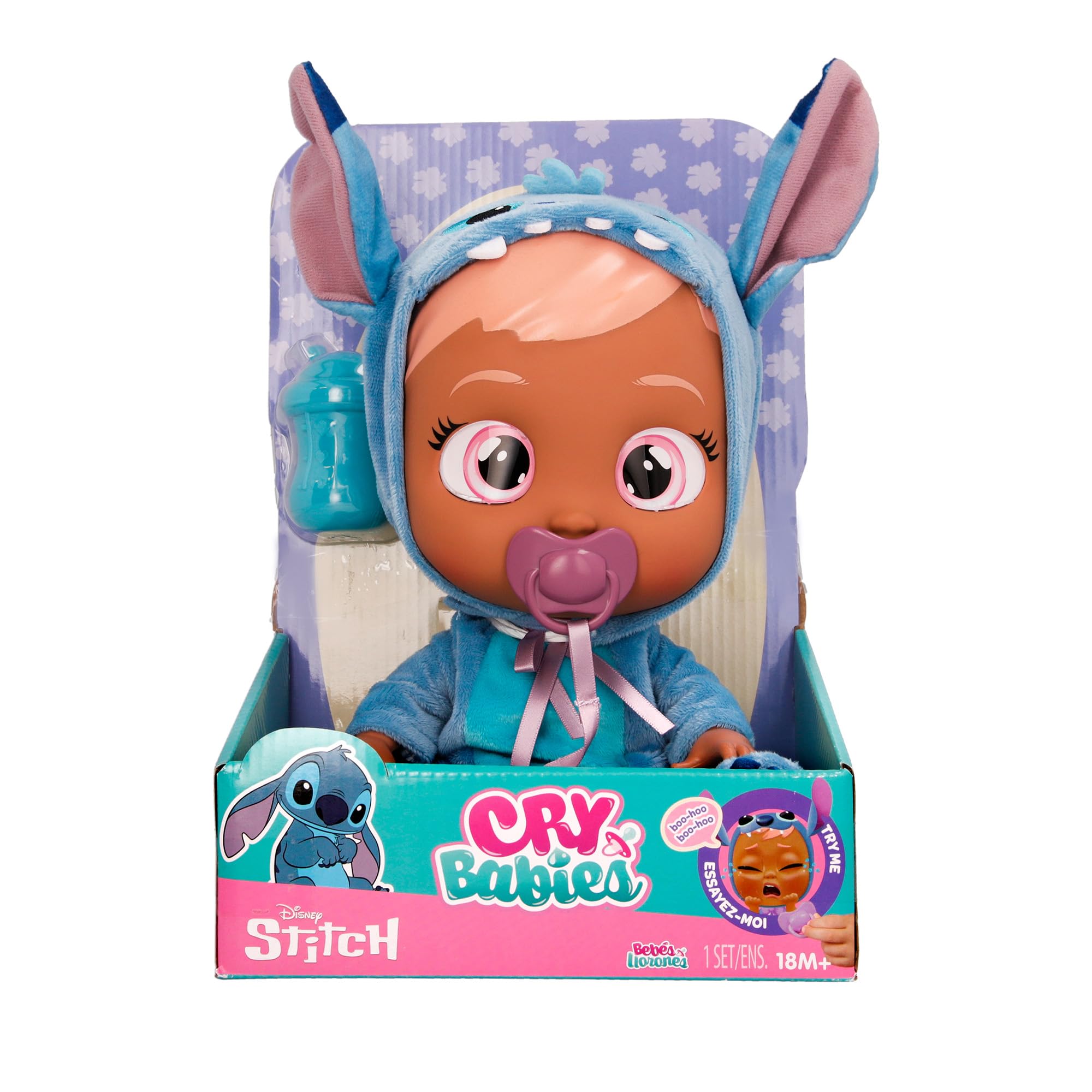 Foto 2 | Baby Doll Cry Babies Disney Stitch -12 Con Pijama De 18 M O Más - Venta Internacional.