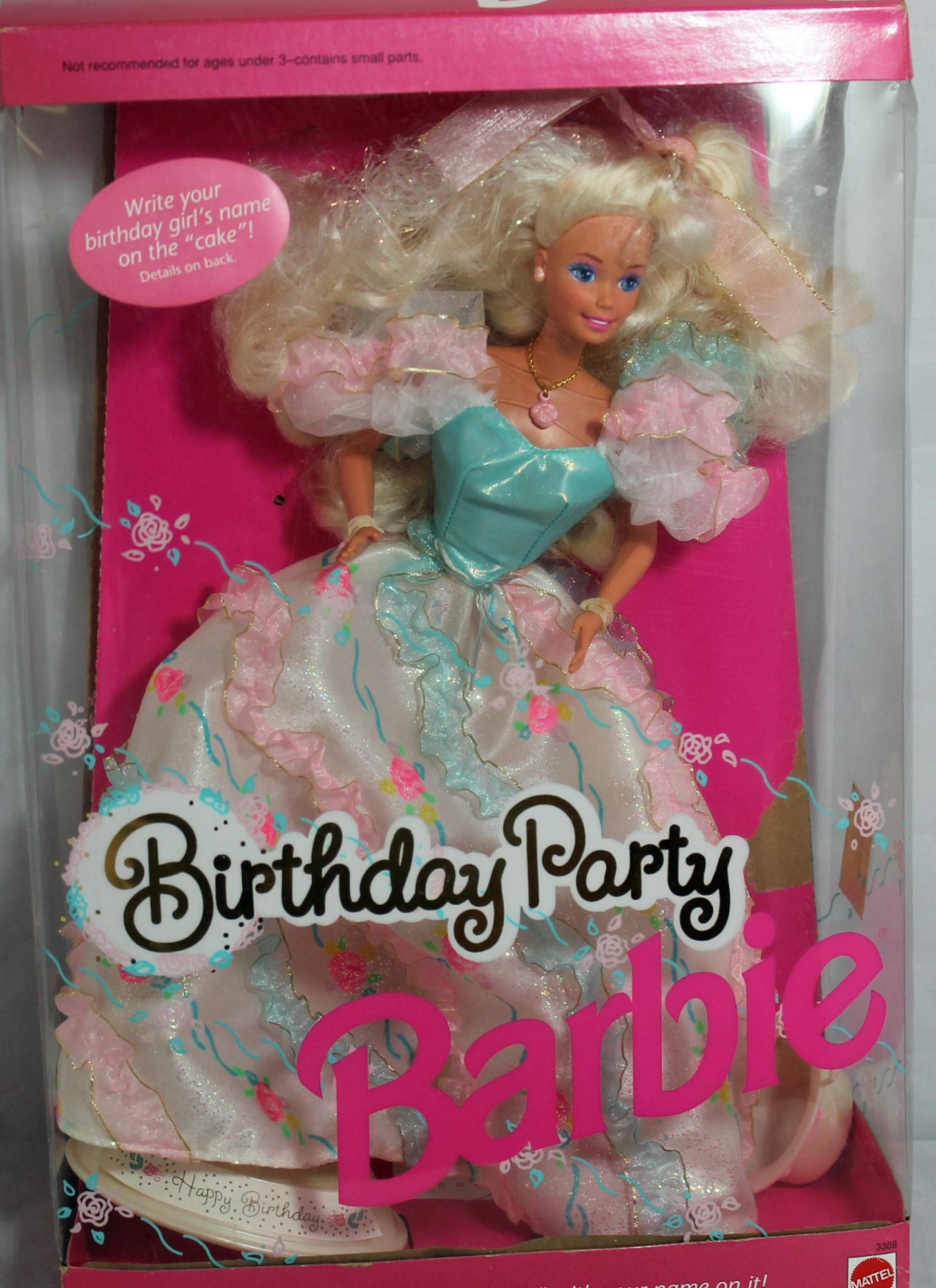 Foto 2 pulgar | Muñeca De Fiesta De Cumpleaños De Barbie De 1992 Con Vestido Brillante Y Pastel - Venta Internacional.