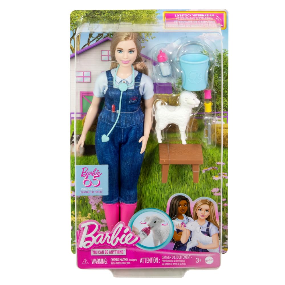 Foto 7 pulgar | Playset Barbie Careers, 65 Aniversario De Farm Veterinary - Venta Internacional.